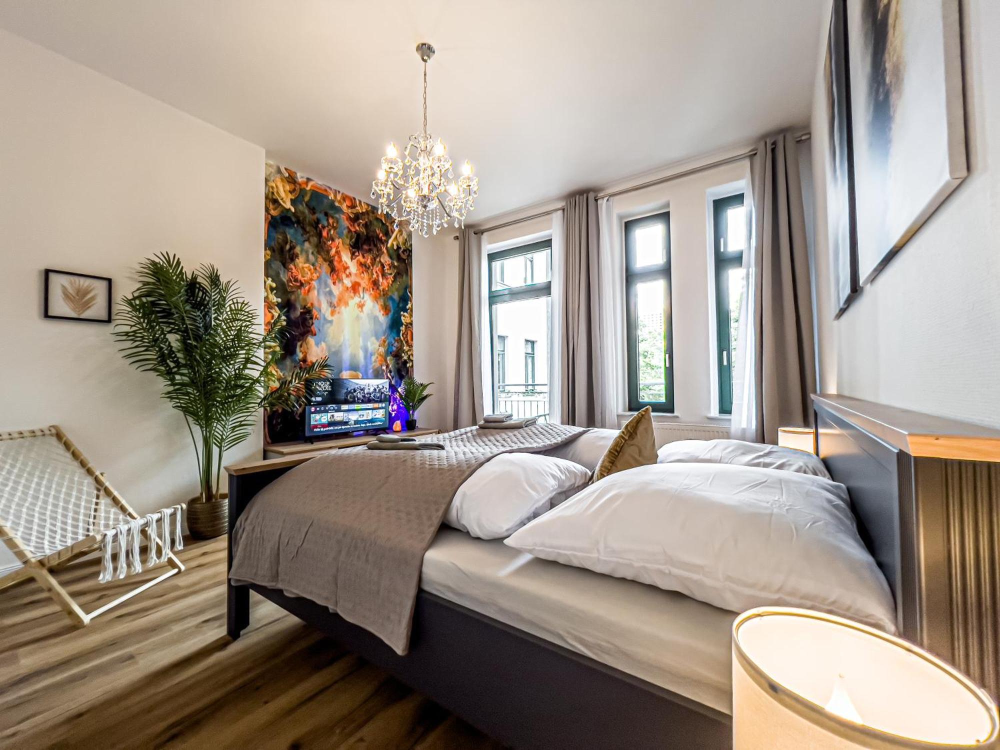 Grosse 3 Schlafzimmer Unterkunft Mit Kueche, Bad, Waschmaschine & Balkon Am Zoo Leipzig Extérieur photo